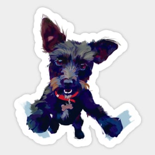 Smiling Terrier (Orange) Sticker